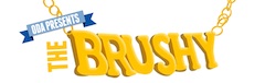 Gold chain with "The Brushy" text