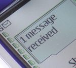 text message received on old school cell phone