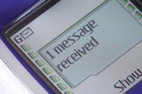 phone message reading "1 message received"