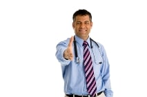 doctor holding out hand in greeting