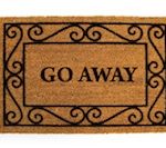 "Go Away" unwelcome mat rug