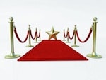 gold star on red carpet