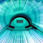 Interior of tanning bed