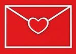 red envelope with a heart seal