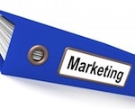 Blue marketing binder