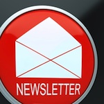 red marketing newsletter button