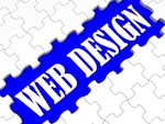 "Web Design" text on puzzle
