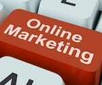 Red "Online Marketing" keyboard key