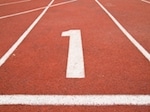 Lane 1 of a running track