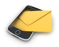Animated cellphone with a yellow envelope coming out of it
