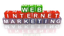 "Web internet marketing" block letters stacked on top of each other