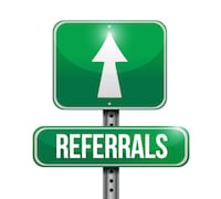 sign reading "referrals"