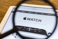 Apple Watch magnified on iPad screen