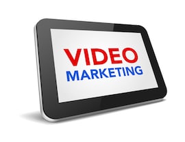 video marketing text on smart device