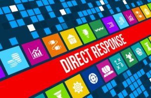 "Direct response" text as banner on computer graphic