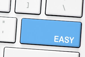 key on keyboard reading "easy"