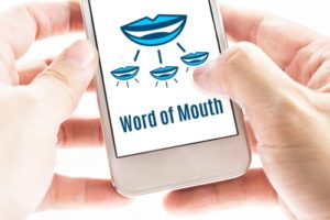 digital word of mouth image on phone screen