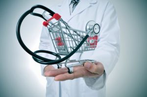 stethoscope in shopping cart