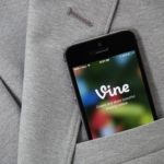 Vine app on smartphone in a front jacket pocket
