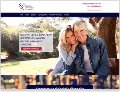 Surgical Oncology Association long scroll healthcare website design