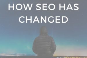Northern Lights background with text reading "How SEO has changed"