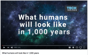 still frame of animated video - humans in 1,000 years
