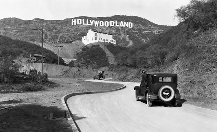 old time hollywoodland sign