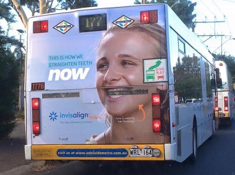 Bus ad placement fail on the back of the bus