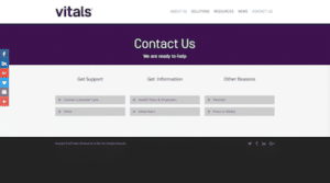 vitals webpage