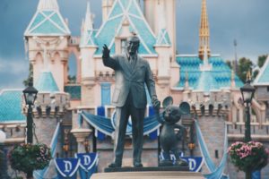 photo of Walt Disney statue at Disneyland