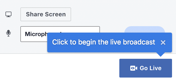 Facebook live button