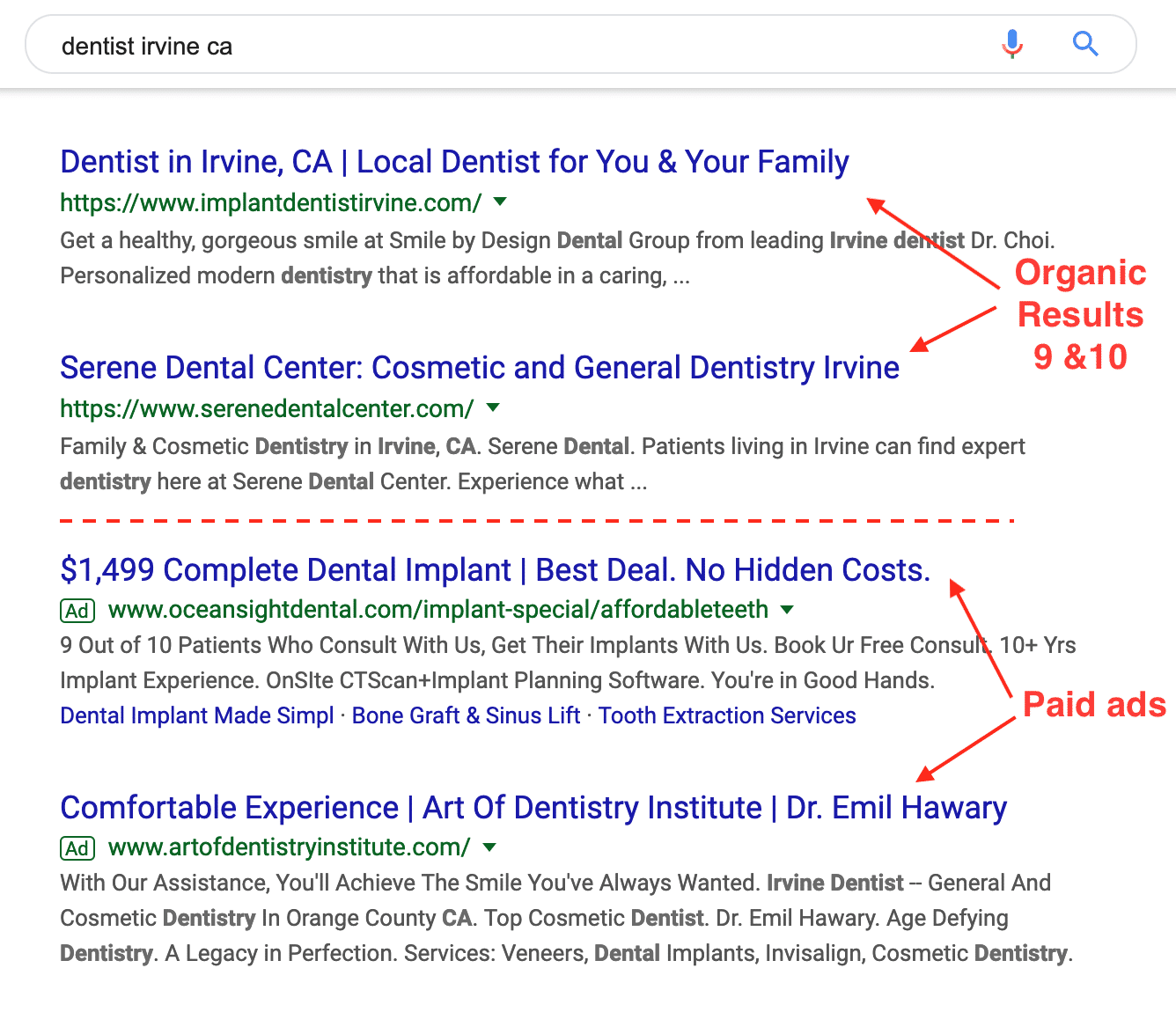 screenshot of google image results showing paid ads at the bottom of results