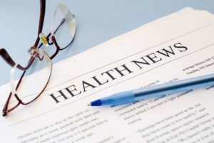 Newspaper showing "Health News"