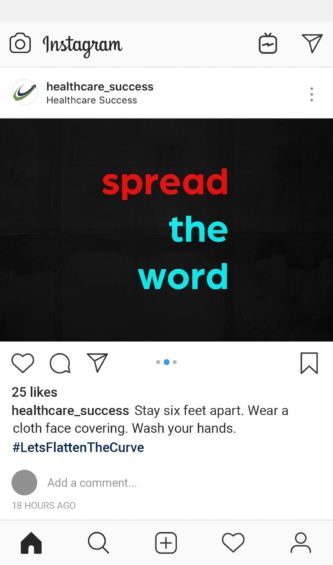 Instagram spread the word COVID announcement