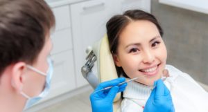 woman in a dentist chair