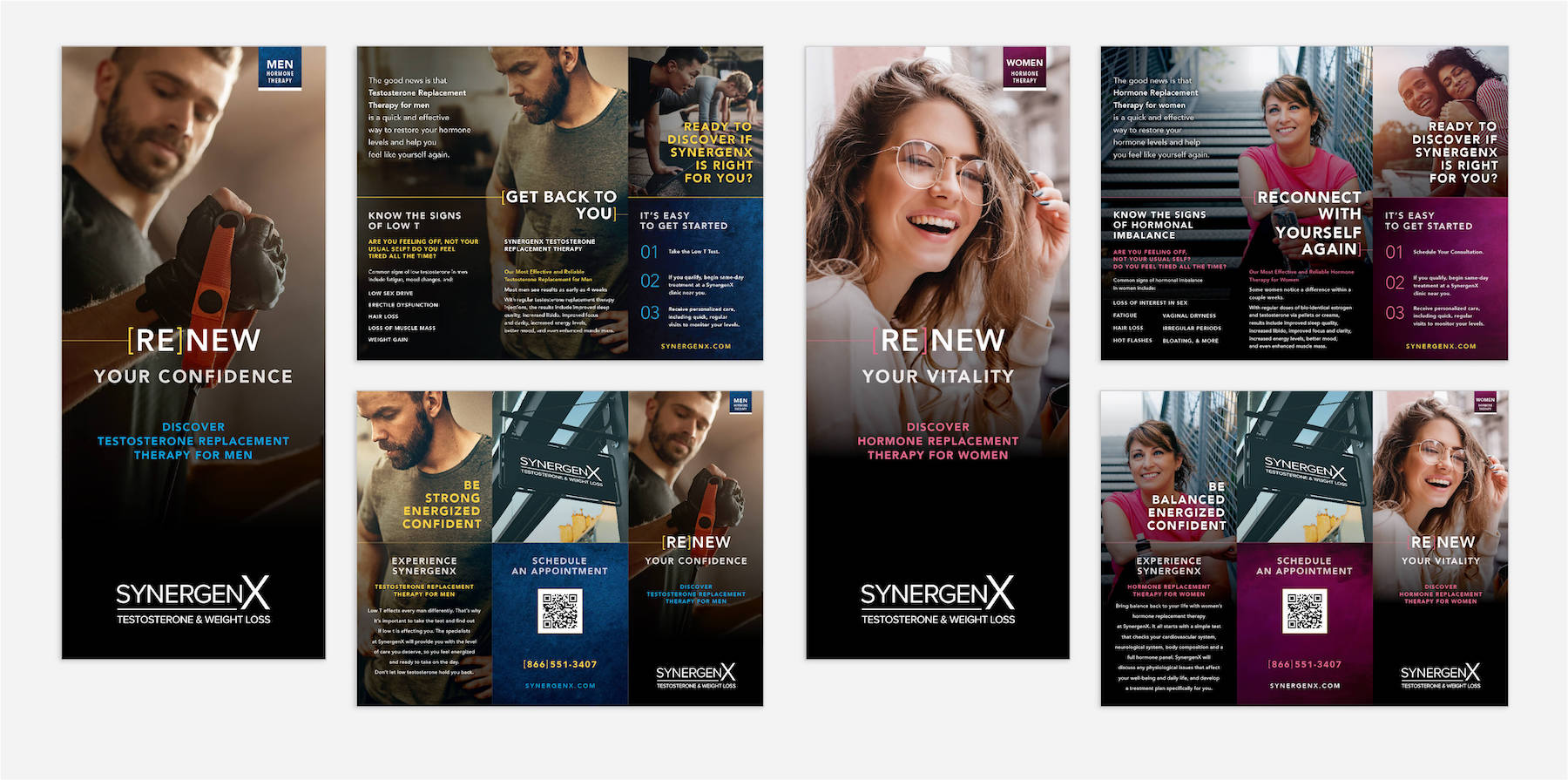 Recent SynergenX print ad designs