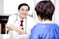 doctor greeting patient