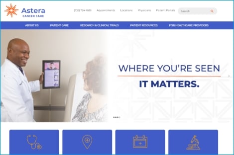 Astera homepage design