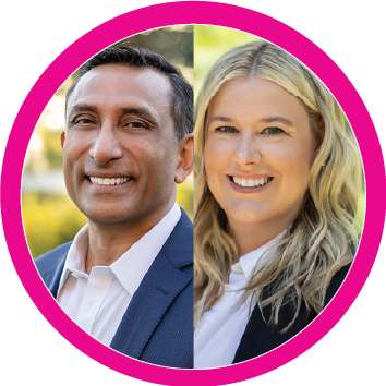 Headshots of Sugata Biswas and Emily Anderson