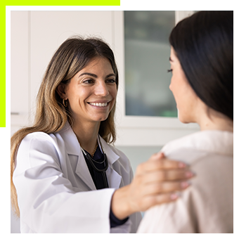 Femail doctor comforting patinet